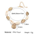 Popular Personality Fashion Natural Shell Scallop Woven Anklet Female